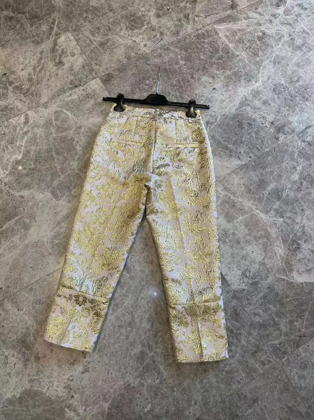 

Ladies trousers 2021 jacquard high waist pants Sicily luxury fashion show top quality famous
