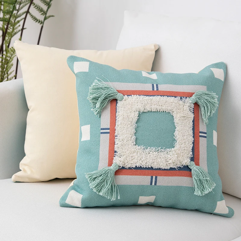E Бахрома Подушка Cojines Decorativos Para диванная подушка для стула подушка для гостиной ворсовая подушка с ворсом художественная фотография Рождественская наволочка - Цвет: E