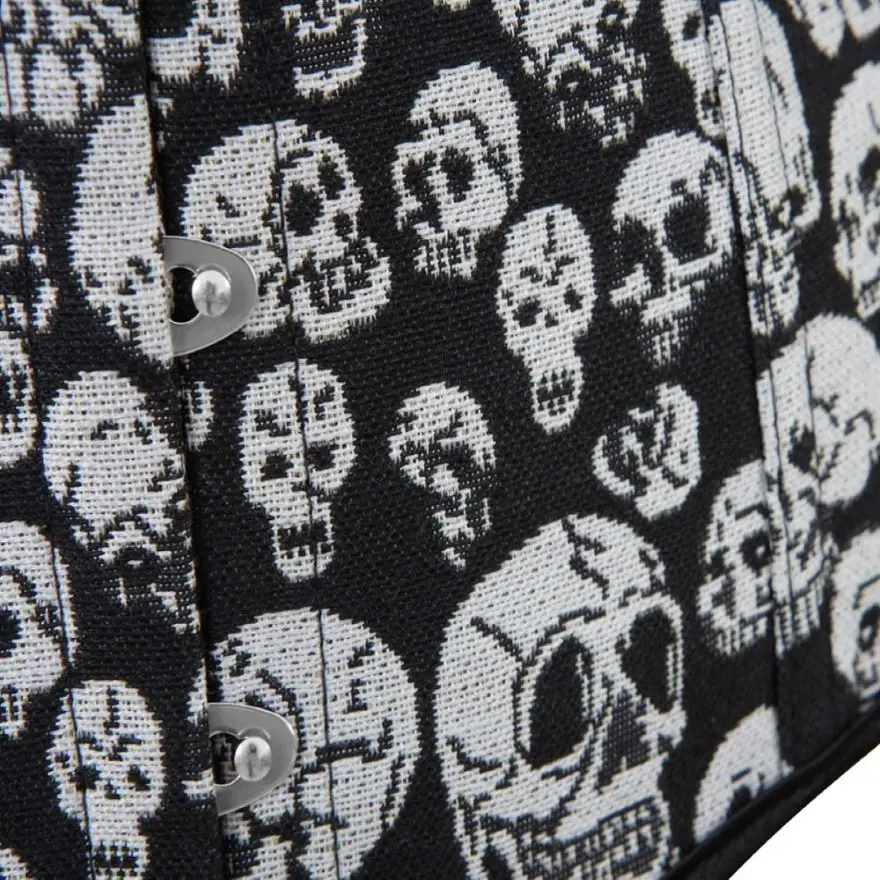 Корсет Женский корсет под грудь с принтом черепа в готическом стиле