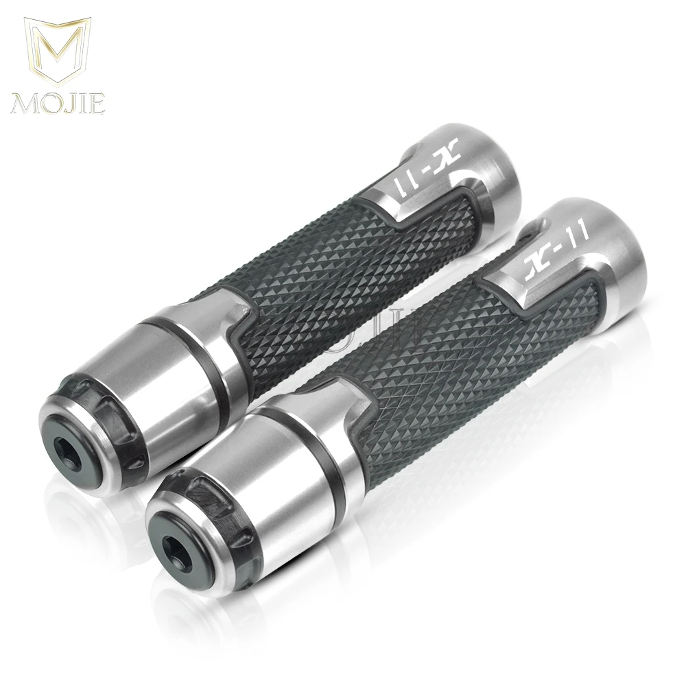 Silver Мотоциклетная противоскользящая амортизирующая рукоятка для руля, крышка слайдера, защита от падения, колпачок для рук, конец для Honda X-11 X11 1999-2002 - Цвет: Silver