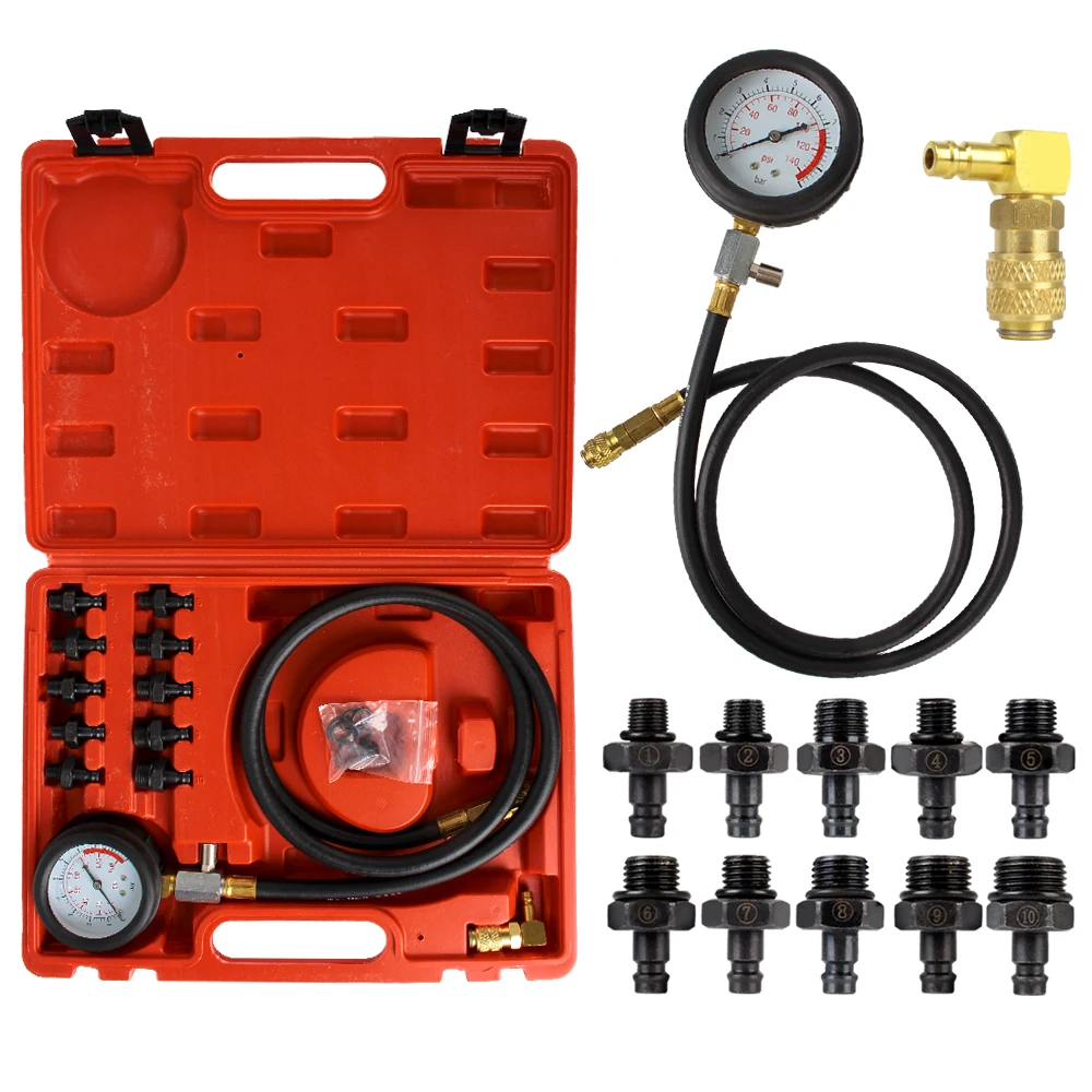 

LEEPEE Quick Coupling Auto Diagnostics Tools Low Oil Warning Devices Engine Oil Pressure Test Kit Car Test Set 0~140psi 0~10bar