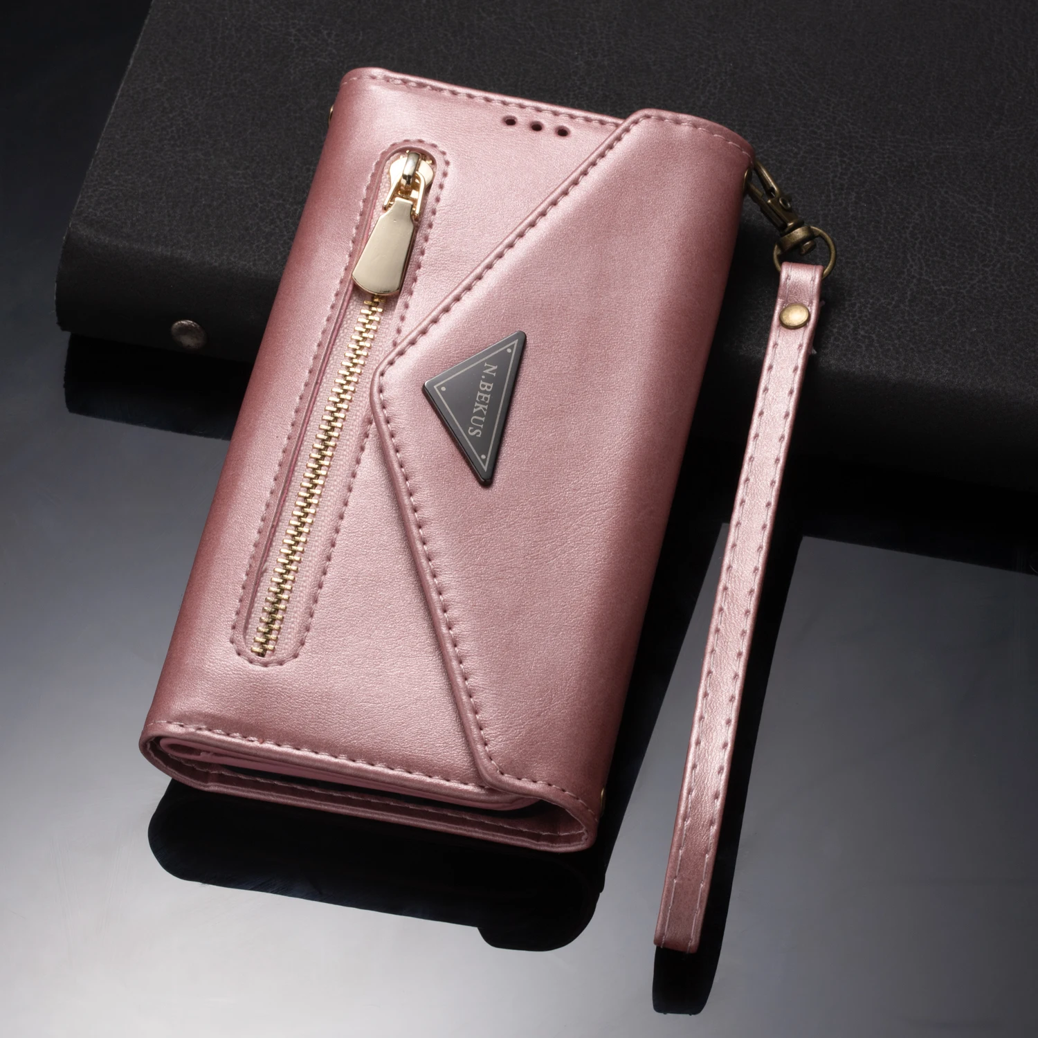 Folio Wallet Case for Xiaomi Redmi Note 11 Pro 10S 10 Funda Detachable Crossbody Zipper Handbag Wrist Strap Leather Phone Cover