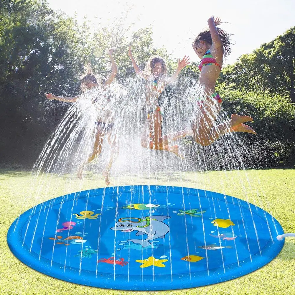 

170 cm Inflatable Spray Water Cushion Summer Kids Play Water Mat Lawn Games Pad Sprinkler Play Toys Outdoor Tub Swiming Pool Toy