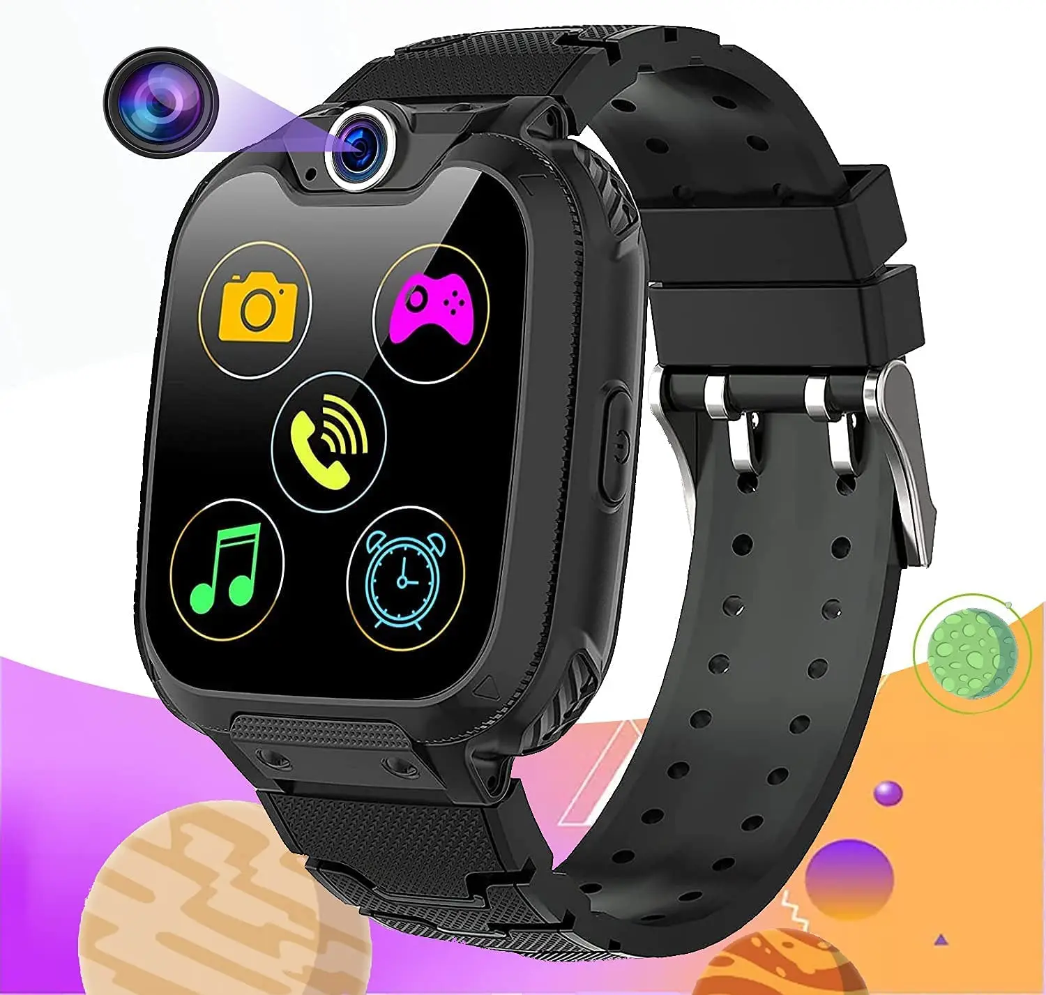 

Kids Smart Watch for Boys Girls - Kids Watch Phone with 16 Games Camera Recorder Alarm Music Player Calculator 12/24 hr HD