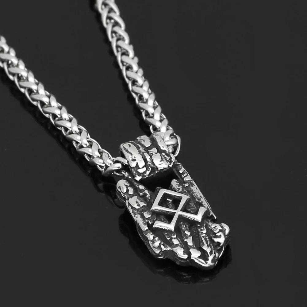 Нержавеющая сталь скандинавский Викинг амулет символ Одина ожерелье с дизайном
