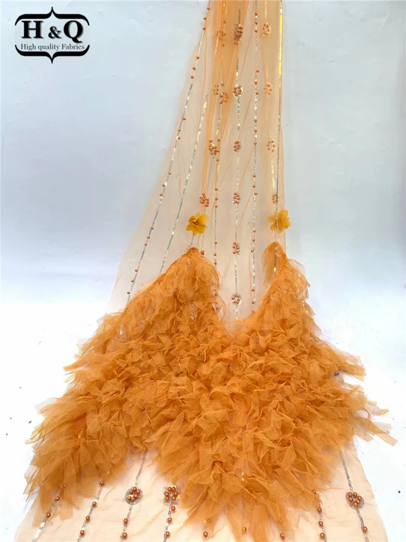 Африканская французская Тюлевая Кружевная Ткань 5 ярдов 2021 Высококачественная 3D