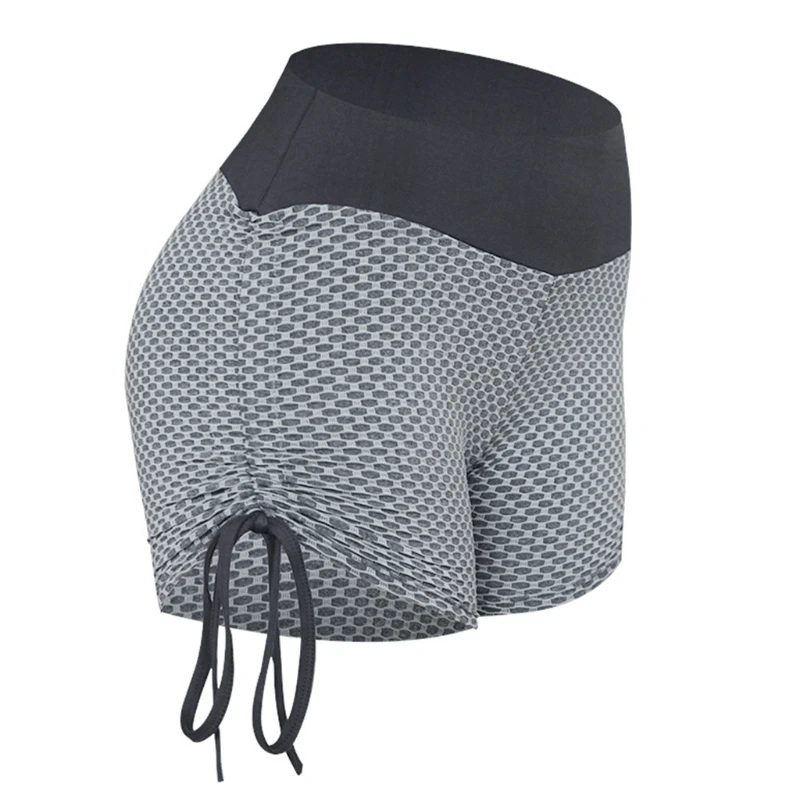 Женские летние спортивные шорты для фитнеса с высокой талией сетчатые ячеистые