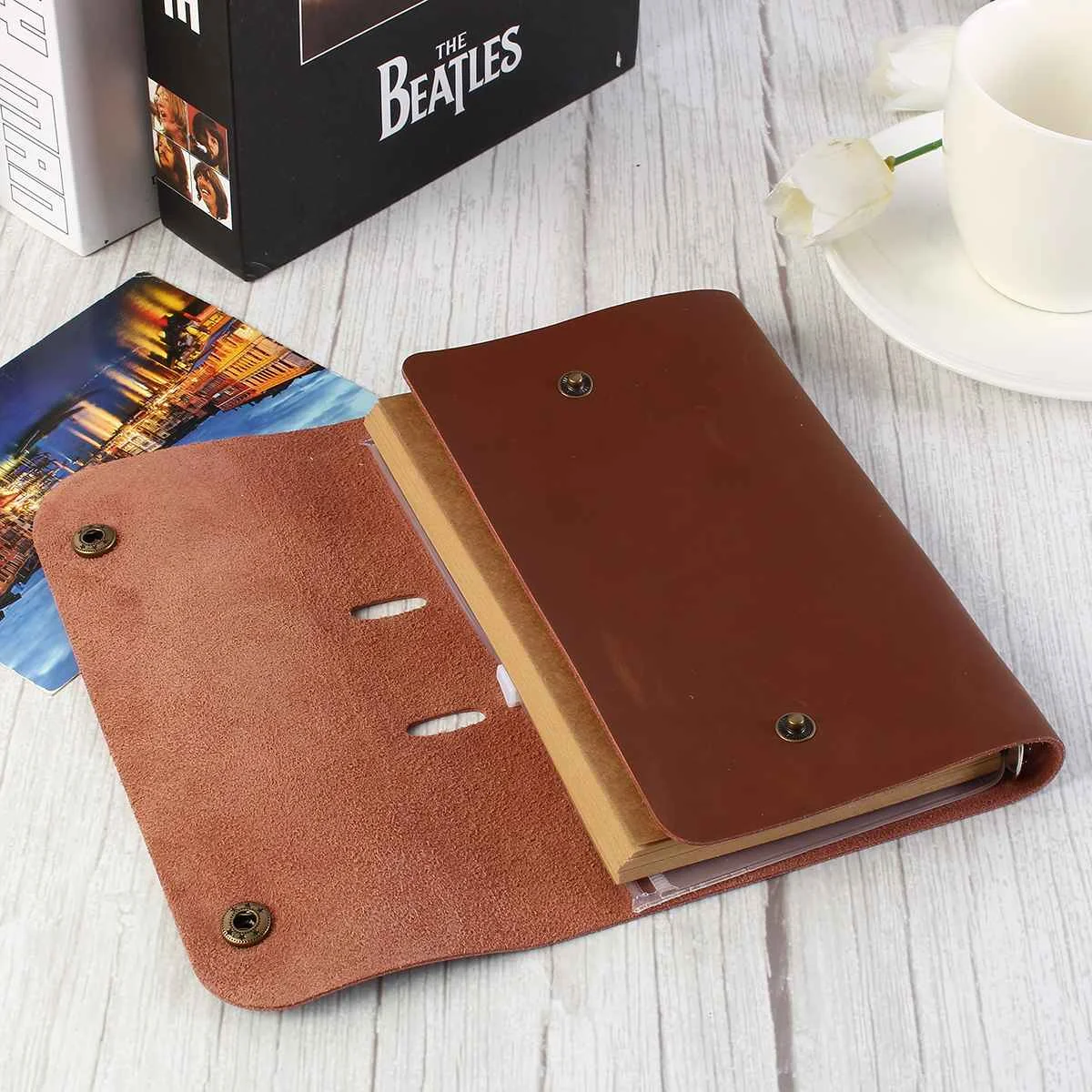 

Classic Leather Rings Binder Replaceable Notebook A6 Personal Leather Cover Journal Diary Sketchbook Planner Stationery Gift