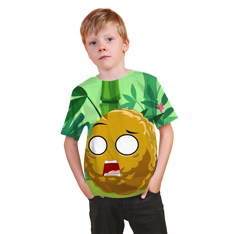 

Summer Children T shirts Plants Vs Zombies Wars Boys Clothing Cartoon Game Pattern Boys Clothes Kids O-Neck T-shirt Tops 4-14T