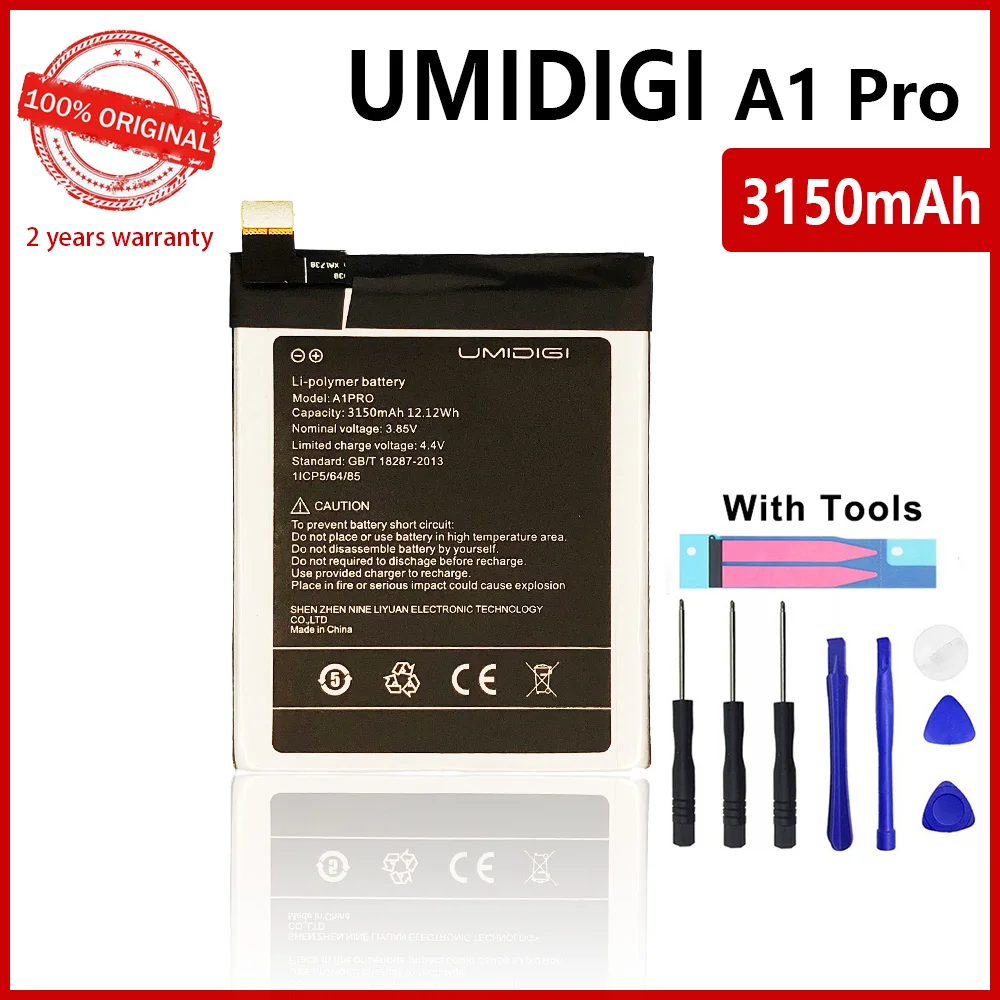 

100% Original 3150mAh A1 Pro Phone Battery For UMI Umidigi A1 Pro High quality Batteries With Tools+Tracking Number