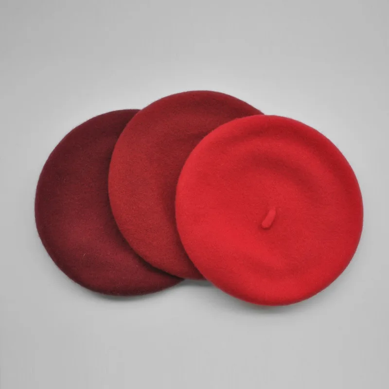 Новая модная детская шапка однотонные теплые береты для детей девочек Осень-зима