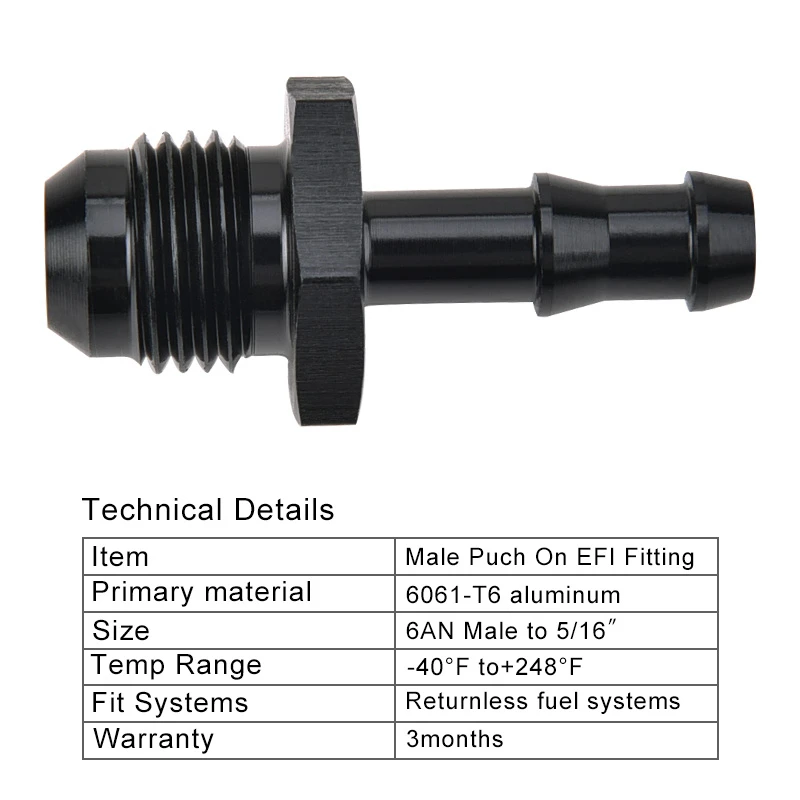 Переходник для фитингов шланга SPEEDWOW 6AN алюминиевый Топливопровод штекер 6 А на 3/8