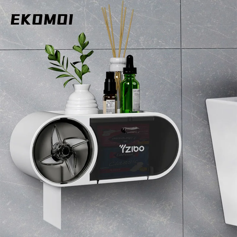 

Креативный держатель для туалетной бумаги без перфорации EKOMOI, портативный пластиковый водонепроницаемый держатель для туалетной бумаги
