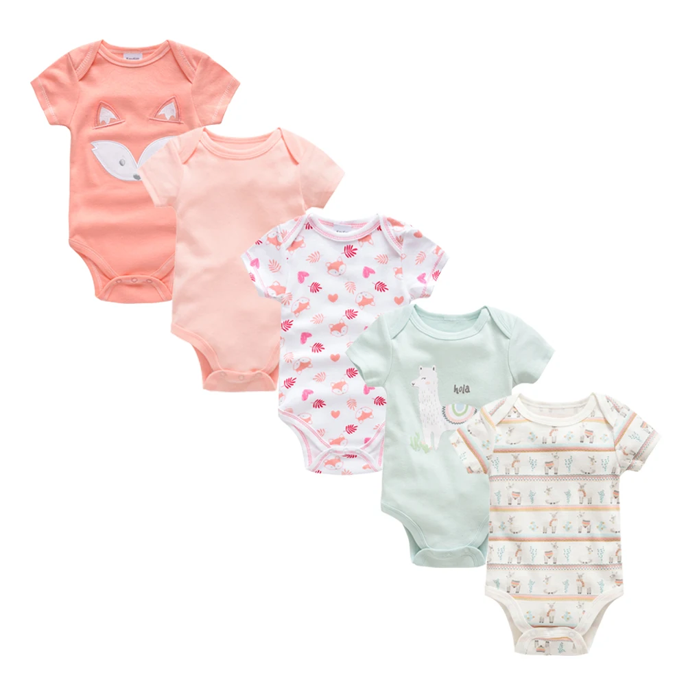 

Baby Clothes New Born 100%Cotton Solid Body Bebe Infant Girl Boy Bodysuits Short Sleeve Cartoon Print Ropa De Bebes Jumpsuits