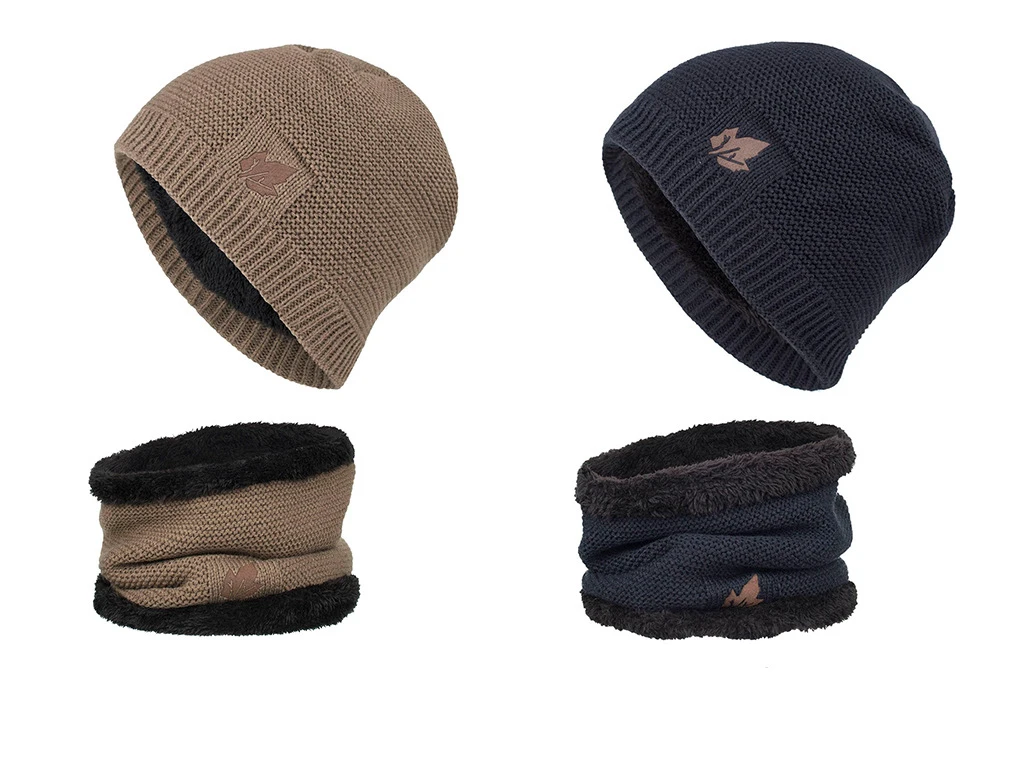 RoxCober, новинка, вязаные шапки Skullies, шапка с воротником, снуд для мужчин и женщин, береты-кепки Gorros, Мужская теплая однотонная зимняя шапка, шапка, комплект