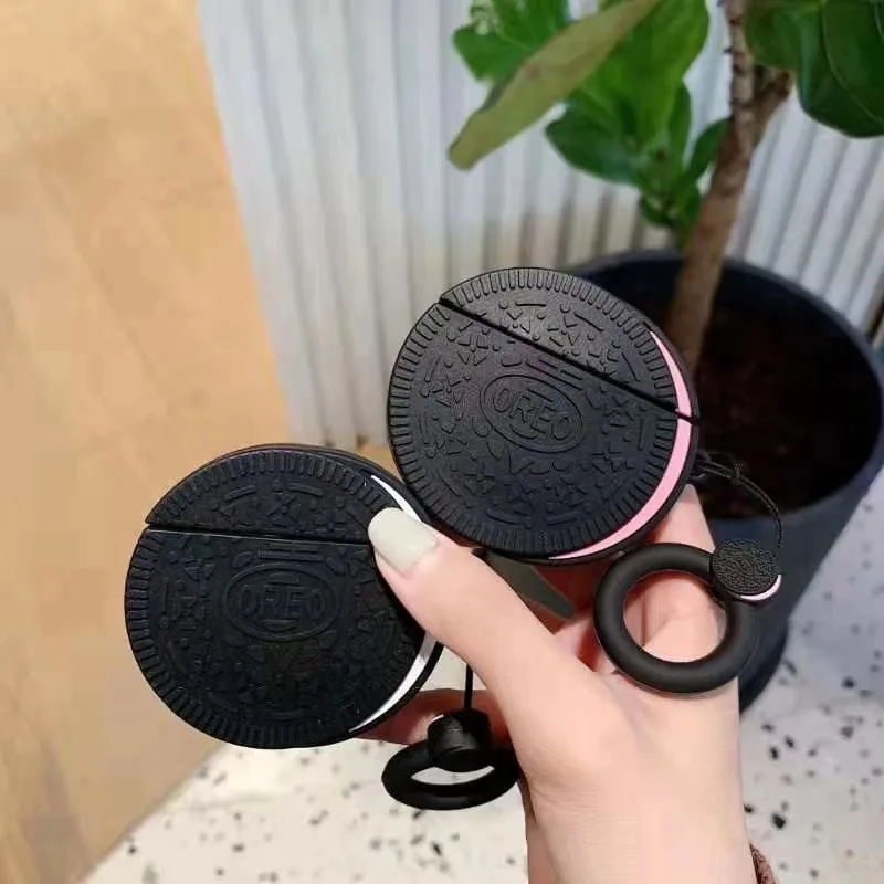 Модные милые Oreo 3D молочное шоколадное печенье беспроводные bluetooth наушники чехол для AirPods 2 1 Мягкий силиконовый чехол для гарнитуры