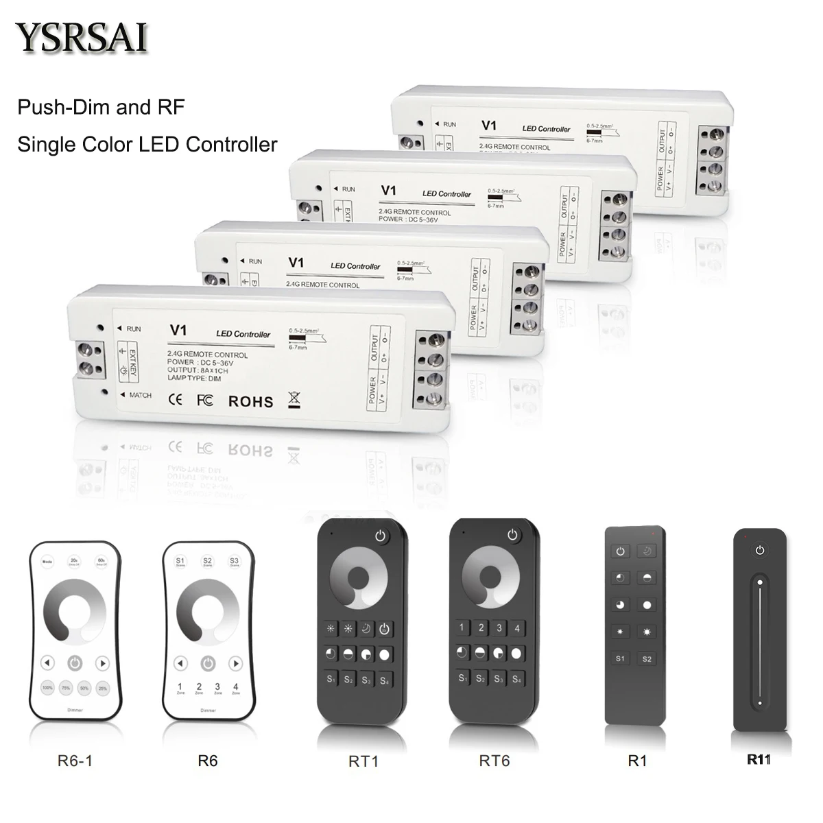 Мини DC 5V/12V/24V 8A PWM Беспроводной LED диммер контроллер + сенсорный РЧ пульт