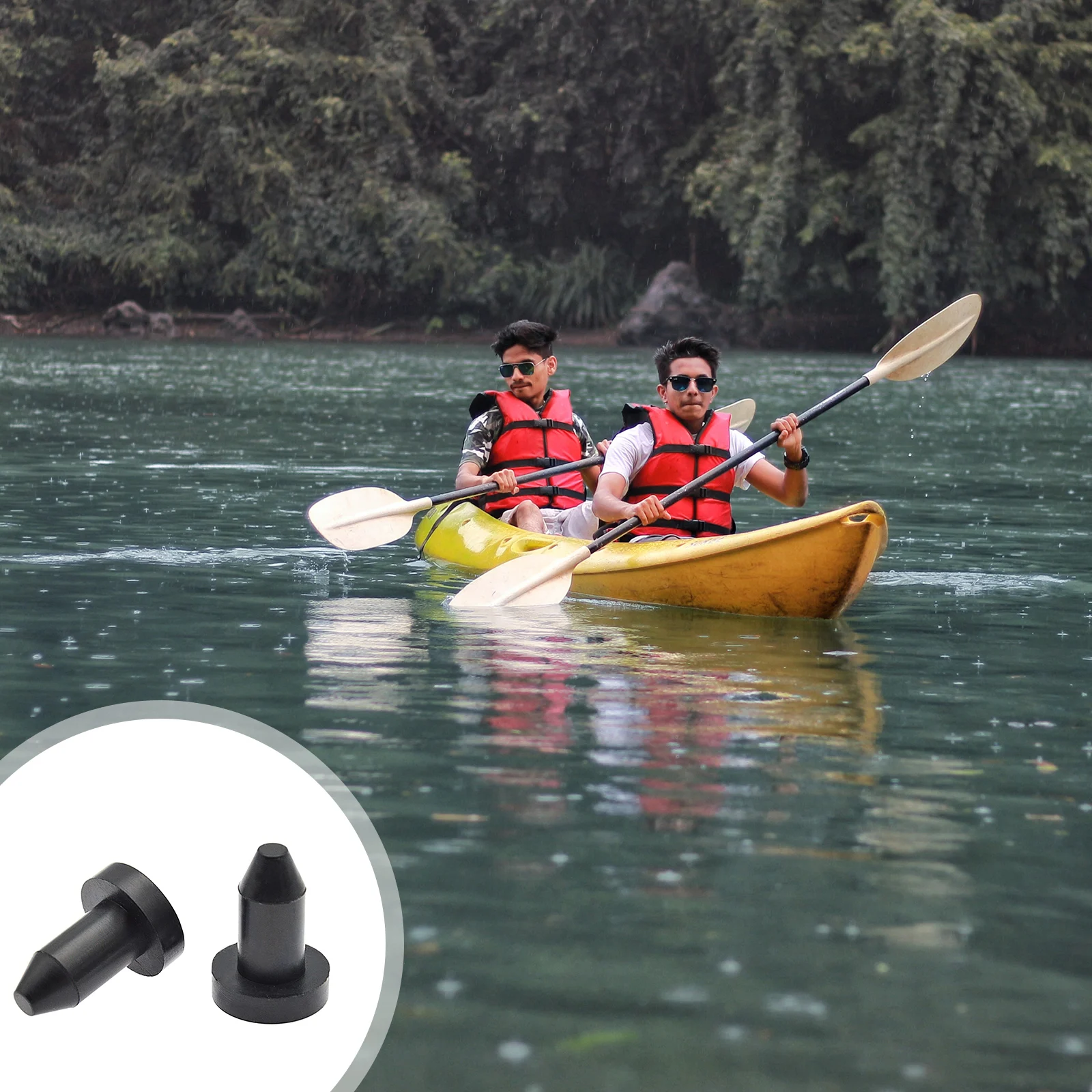 

6Pcs Boat Scupper Plug Kayak Canoe Marine Boat Dinghy Scupper Plug Drain Holes Stopper Kit With Cord Rope Kayak Water Stopper