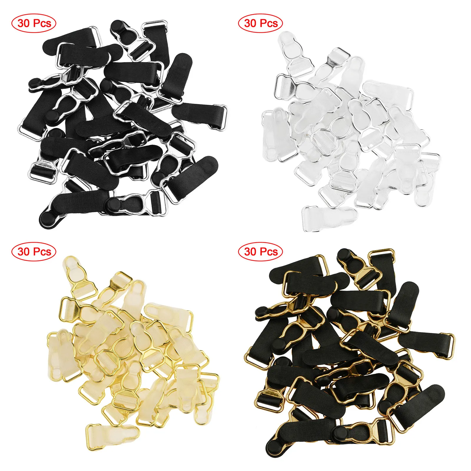 30Pc Corset Garter Belt Buckles Leg Harness Suspender Ends Anti Slip Stocking Hosiery Clip Hooks Underwear Strap Fastener Clasps | Дом и сад