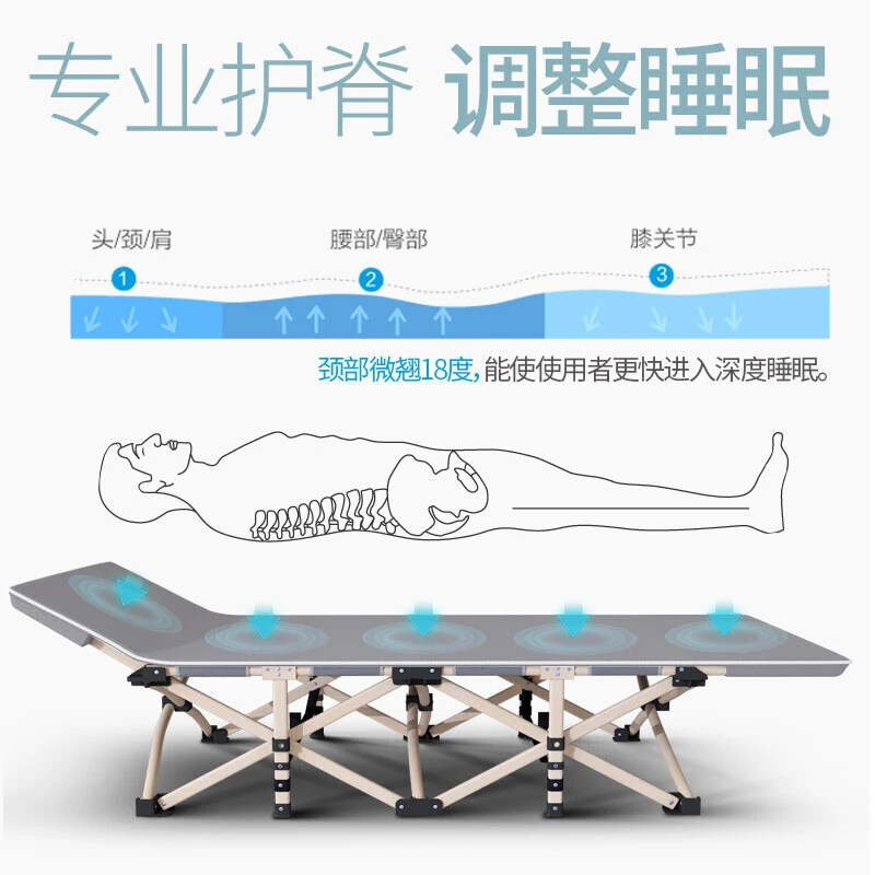 Портативные легкие складные кровати с регулируемым подголовником дышащая