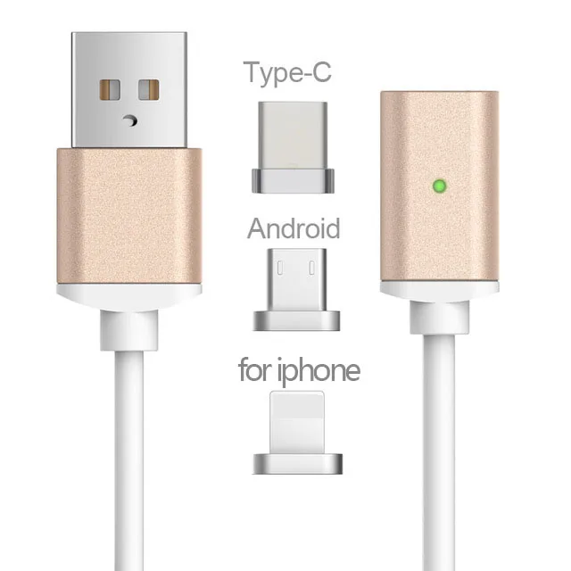 gold3in1 GARAS USB Type C/IOS/Micro USB 3IN1 магнитный кабельТип-C USB-C быстро Зарядное устройство адаптер Магнит кабель для iphone Кабели для мобильных телефонов - Цвет: gold3in1