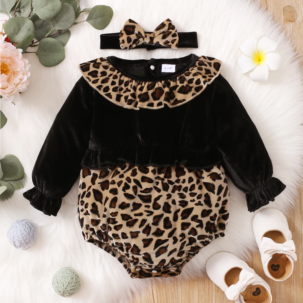

Leopard Baby Bodysuits for New Born 0 to 3 Black Children's Clothing Fall Kids Jumpsuit Long Sleeve Baby Girl Clothes Outfits