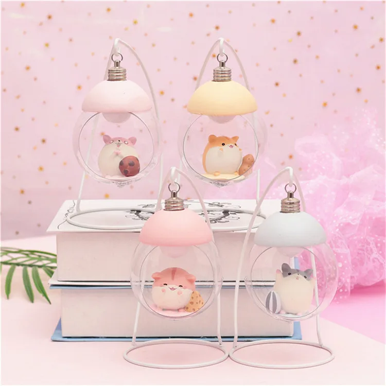 

Cartoon Night Light Cute Little Hamster Bedroom Bedside Light Home Decorations Hanging Basket Lights Students Girl Birthday Gift
