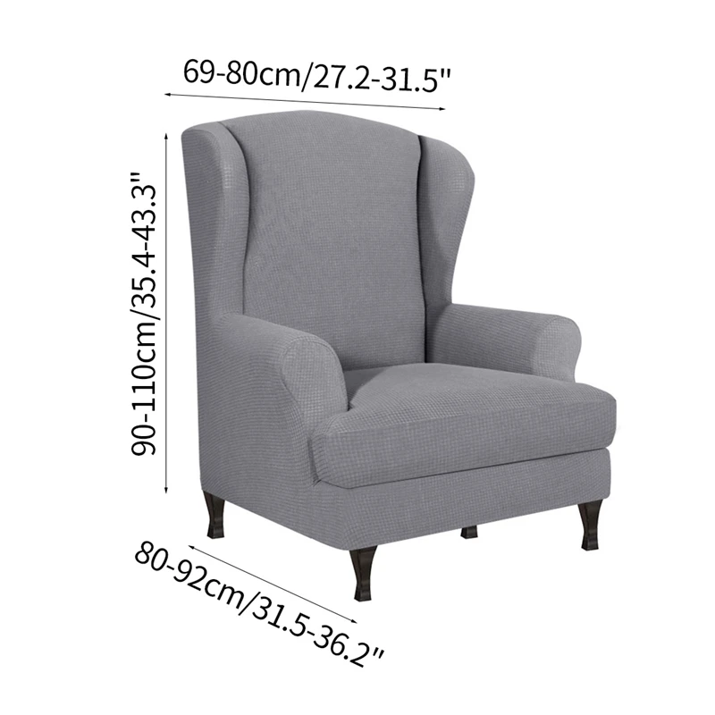 

2pcs/set Spandex Wingback Chair Cover Stretch Wing Back Chairs Cover Elastic Armchair Slipcover Protector Jacquard Home Decor