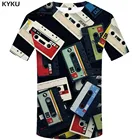 Футболка KYKU с магнитной лентой, мужская одежда с музыкой аниме, Готическая футболка с винтажным принтом, красочные футболки, мужская одежда с 3D-принтом