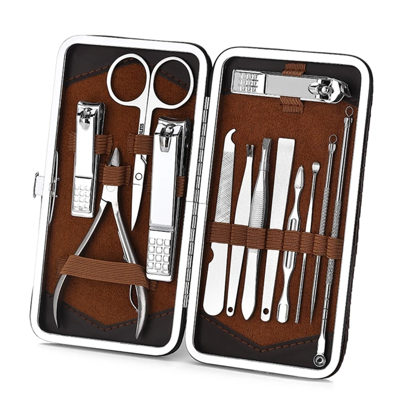 

Pedicure Kit Nail Clipper Set 13pcs Professional Grooming Kit Sta R3MF