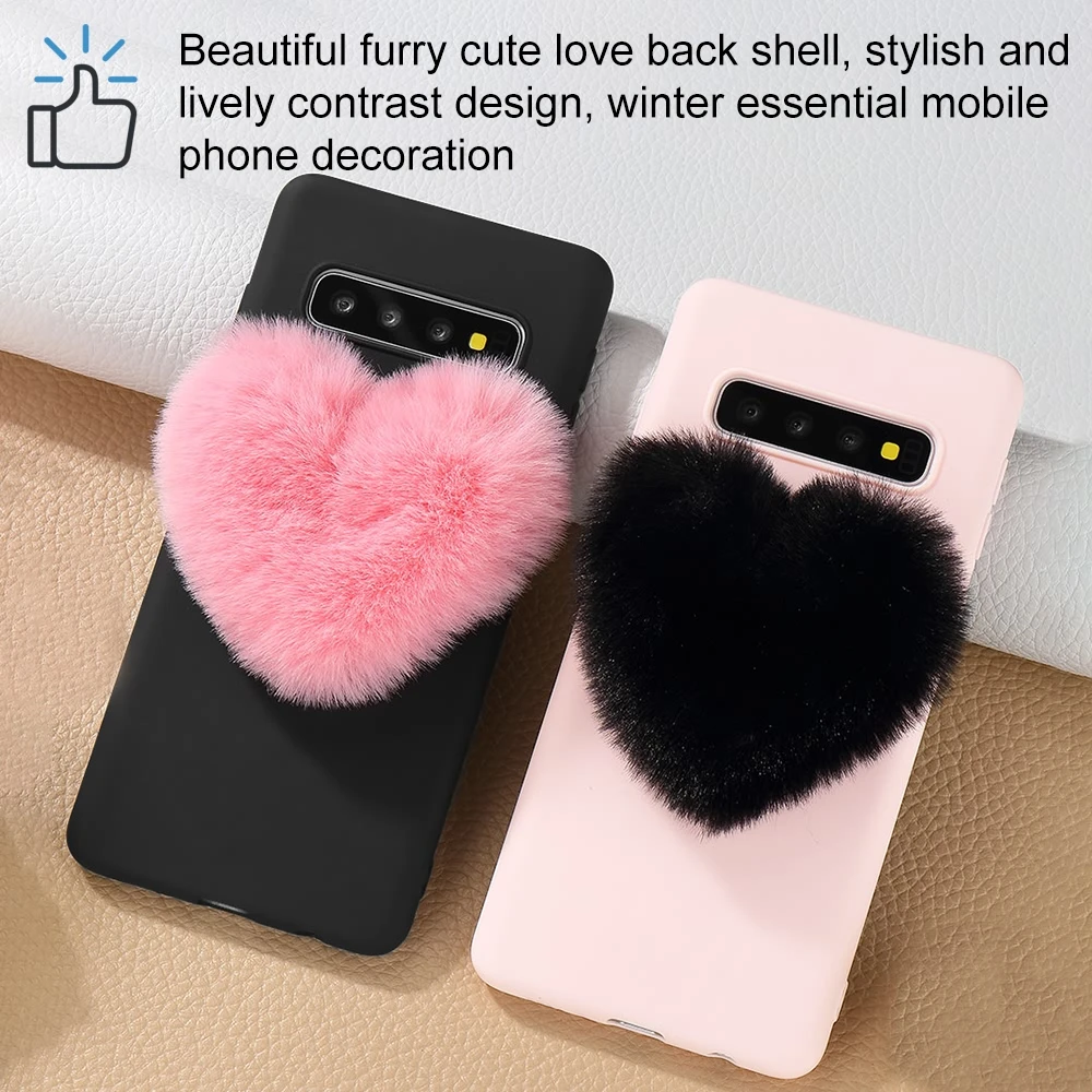 LAPOPNUT милый меховой чехол с сердцем для Samsung Galaxy A71 A51 J4 Plus J6 J5 J3 A7 2018 A8 A6 A5 A3