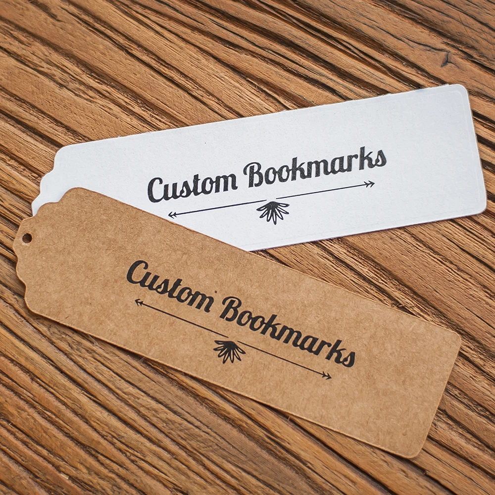 Выдвижные заклады персональные Kraft/White Card Bookmarks|Ярлыки для одежды| |