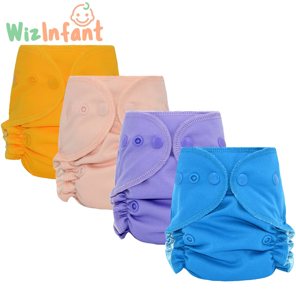 WizInfant органический хлопок Новорожденный AIO ткань Подгузники с 3 слоями микро