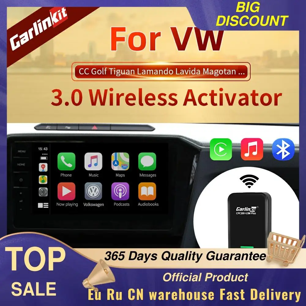 

Carlinkit 3.0 Car Accessories Wireless Auto Carplay Adapter For VW Golf 5 Tiguan Passat Touran Polo Bora CC Jetta Sagitar IOS 14