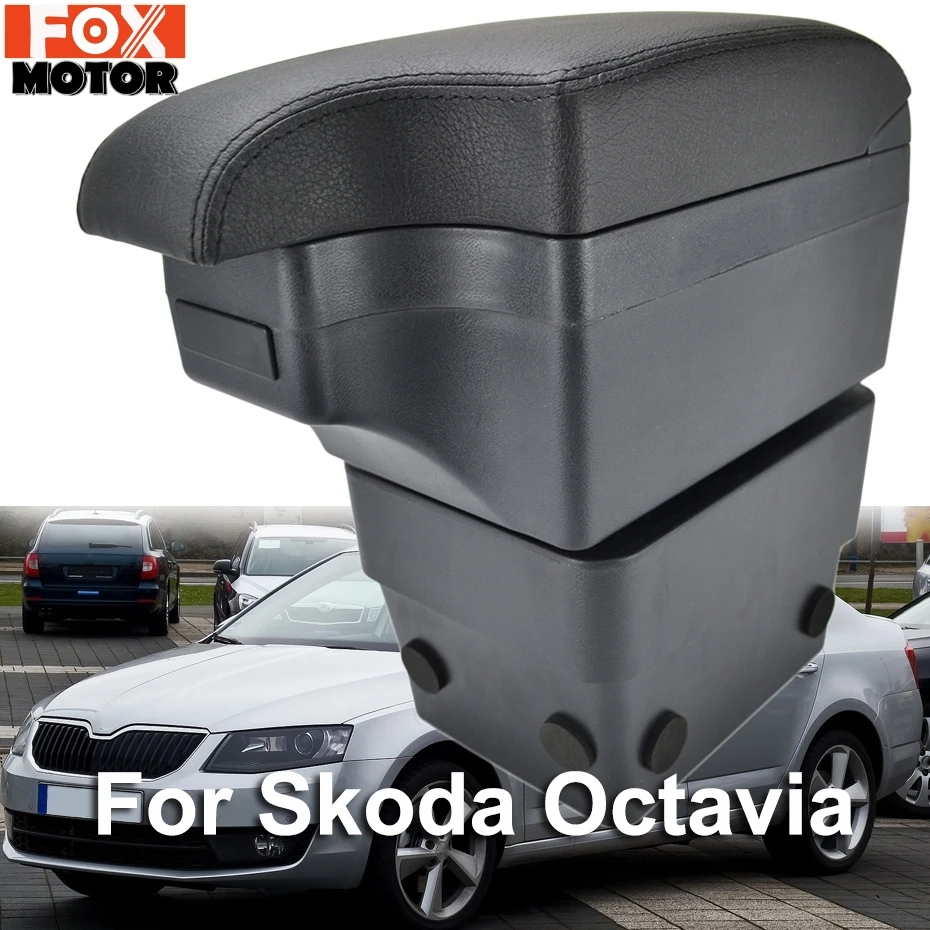 Для Skoda Octavia 2014 2017 Новый подлокотник 2015 A7 автомобильный Стайлинг Черный