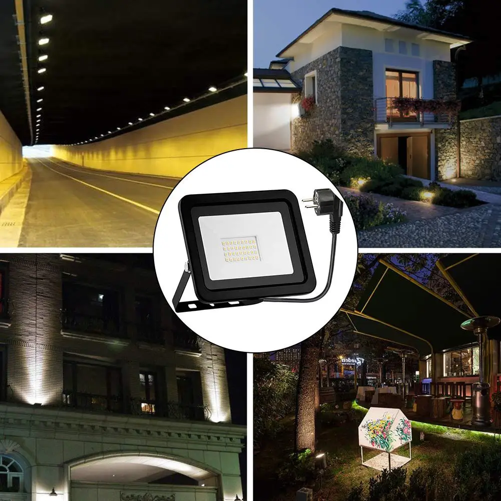 

32 LED Floodlight 30W High-quality Widely Applicable Durable Ultra-Thin IP65 Spotlight Outdoor Path Yard Wall Plug Lamp