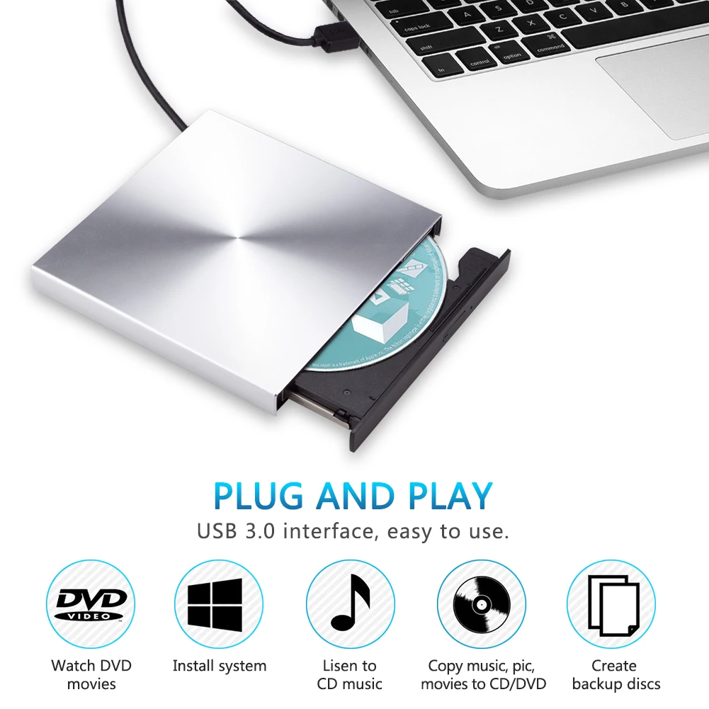 Внешний DVD рекордер YiYaYo USB 3 0 из алюминиевого сплава записывающее устройство