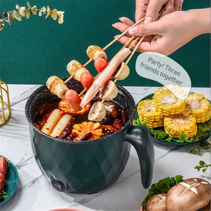 1.8L Multifunction Cooker Household Electric Skillet Cooking Machine Hot Pot Noodles Soup Eggs Food Steamer Kitchen Tools | Бытовая