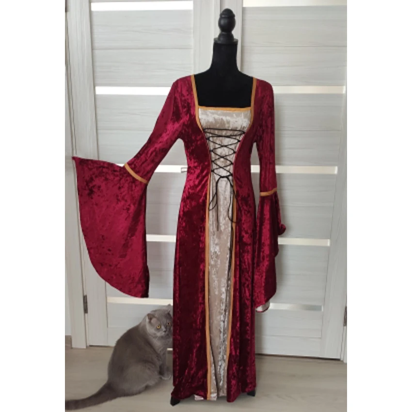 Женское платье средневекового возрождения костюм принцессы дворца для