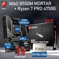msi mag b550m mortar motherboard set amd kit ryzen 7 pro 4750g combo ddr4 128gb m 2 chia b550 placa m%c3%a3e am4 desktop amd b550