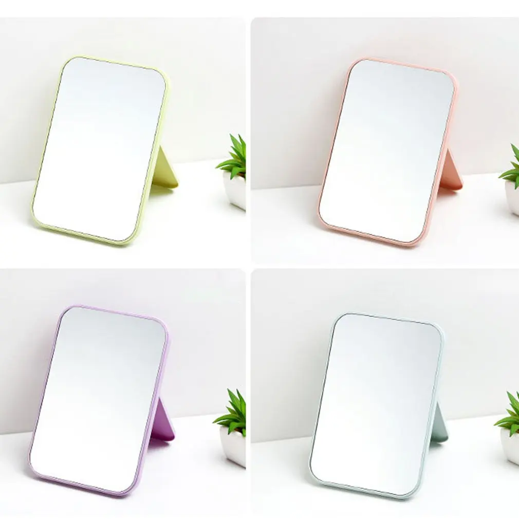 Складное зеркало для макияжа портативное Большое Квадратное одностороннее