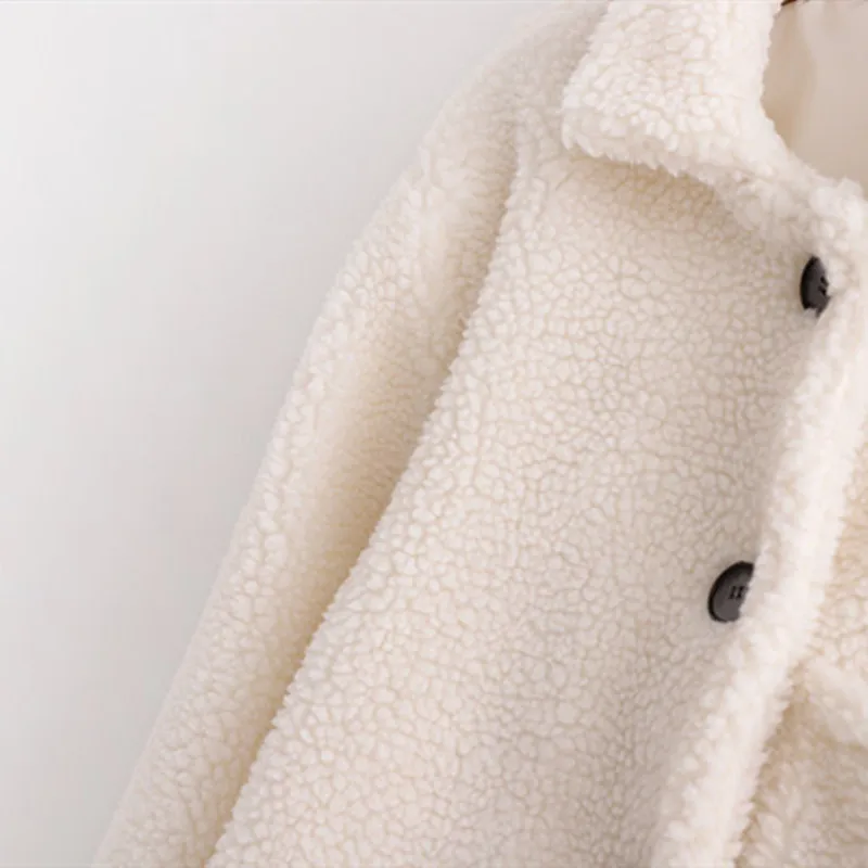 NSZ женское теплое пальто с плюшевым мишкой искусственный мех мохнатая плюшевая