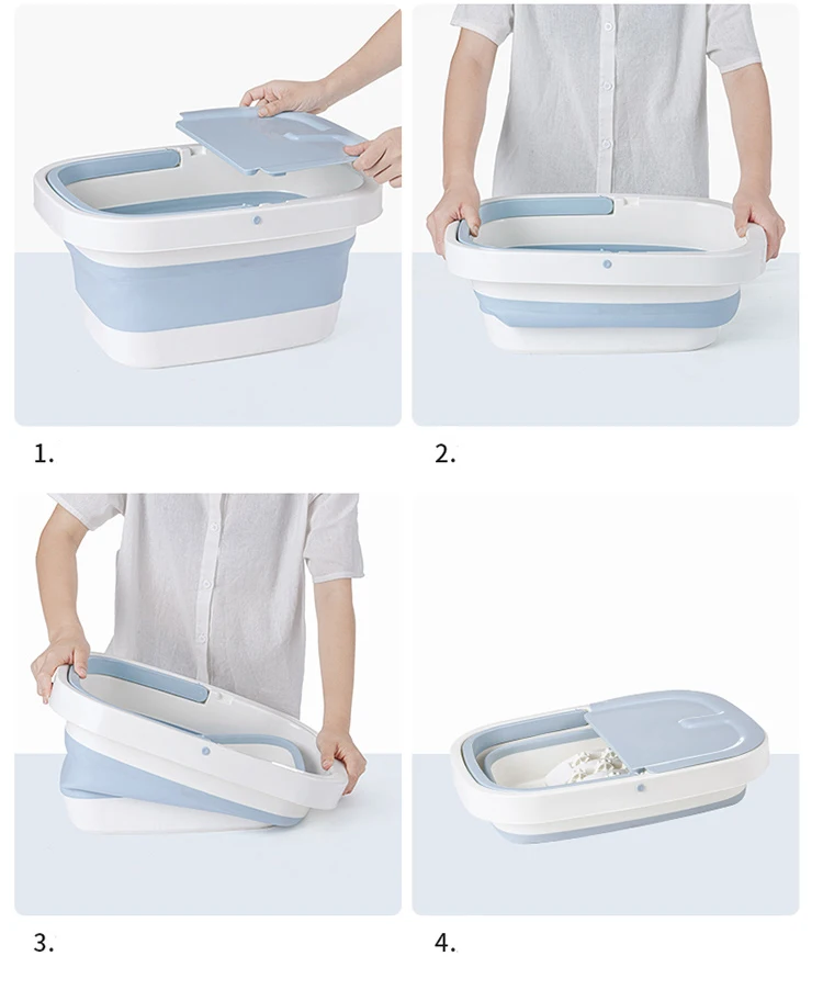 

Folding Foot Bath Bucket Bathroom Plastic & Portable Basins Household Foldable Massage Home Portable Mop Bucket