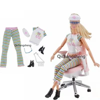 fashion nurse outfits set for barbie doll clothes hat glasses shirt pants shoes bag 16 bjd dollhouse accessories kids toys gift