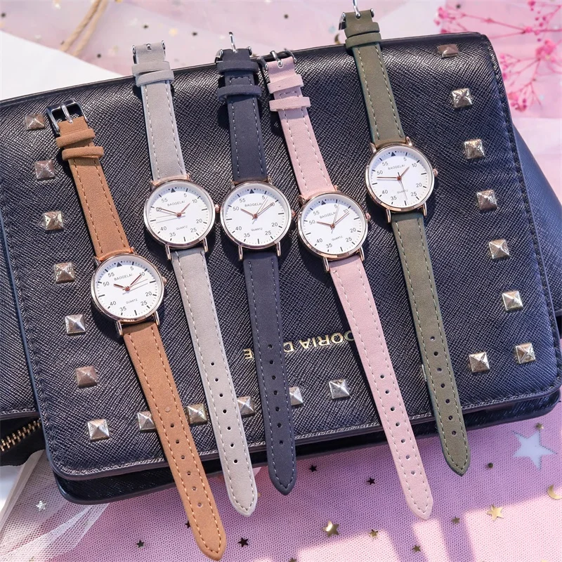 

Women's Fashion Watches Pilot Style Ladies Quartz Wristwatches With Simple Number Dial Casual Woman Leather Clock Reloj Mujer
