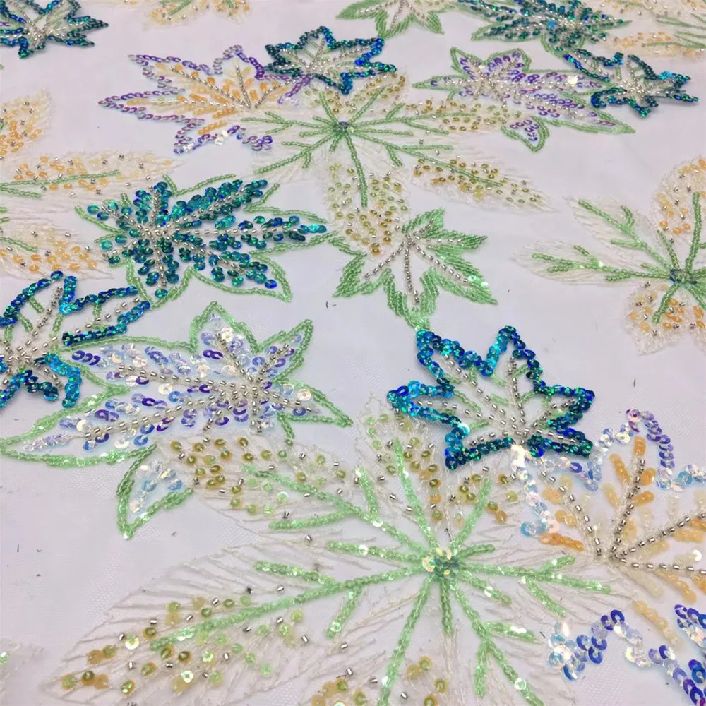 

Latest Africa Sequins Tulle Lace Fabrics Net Lace Fabric 2021 Nigerian French Embroidery Mesh Fabric For Party Dress