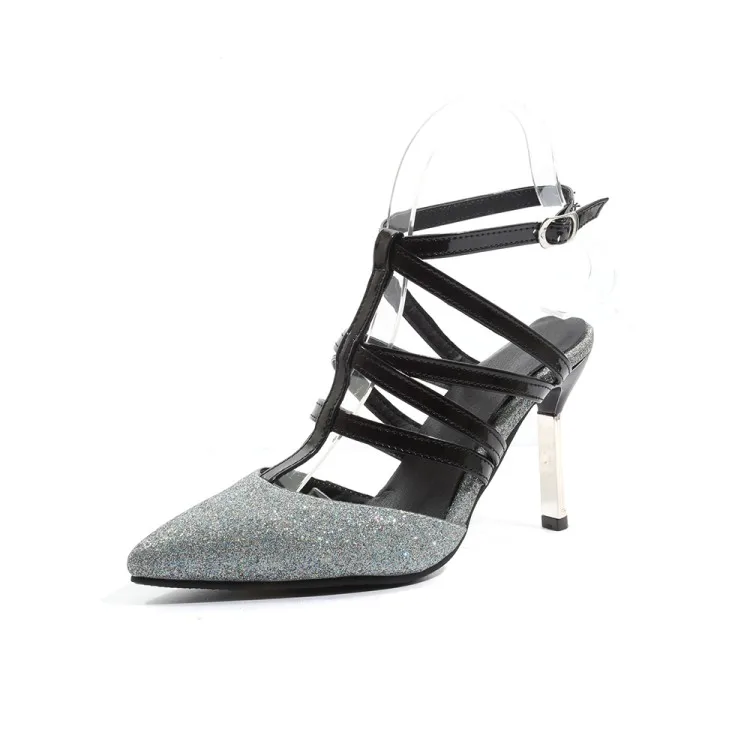 Женские туфли на высоком каблуке большого размера женские тонком с вырезами