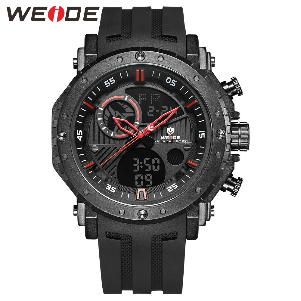 WEIDE Watches Men 2019 Hot Top Brand Luxury Man Clock Saat sport Waterproof silicone band military Analog watch chronographs | Наручные
