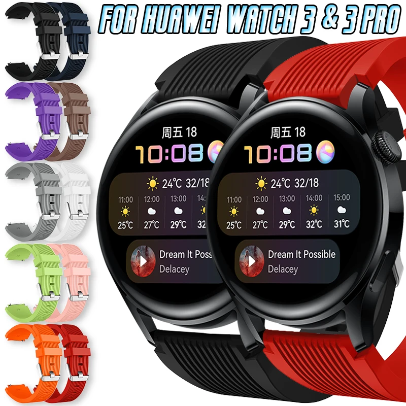 

Силиконовый ремешок для смарт-часов Huawei Watch 3 & 3 Pro, 22 мм