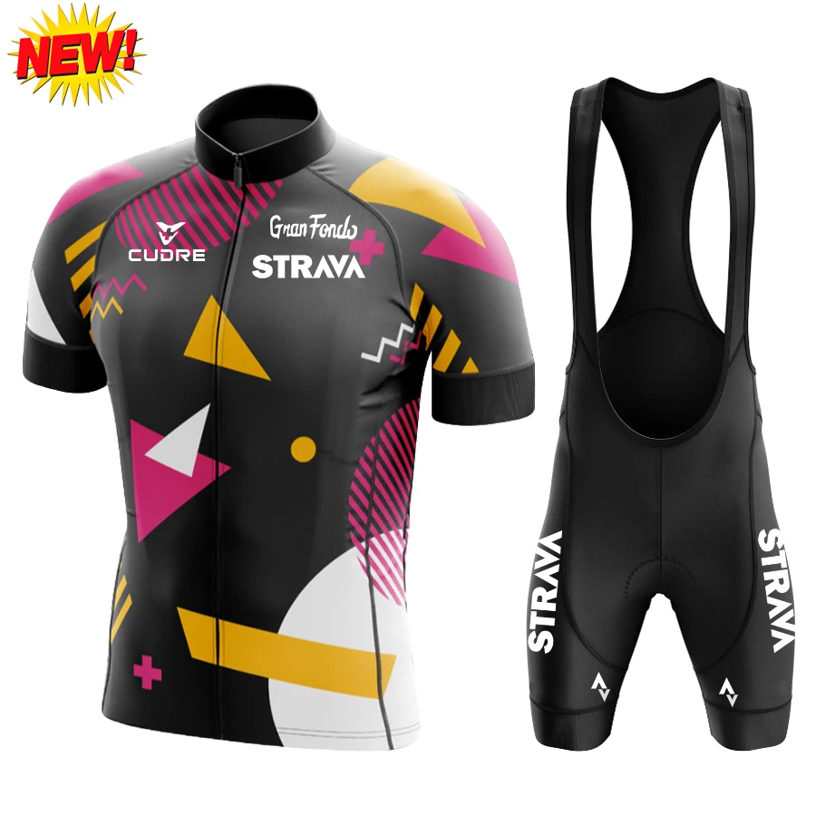 

NEW Strava Team 2022 Men Summer Cycling Jersey Set Bike Short Sleeve MTB Sport Cycling Clothing Ropa Maillot Ciclismo Hombre Kit
